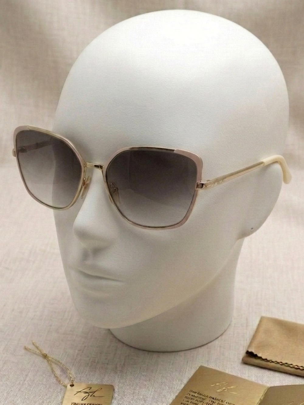 Prada SPR 60X 07B-4K0 Gold Pink Bordeaux Butterfly Sunglasses Box Case & Cloth